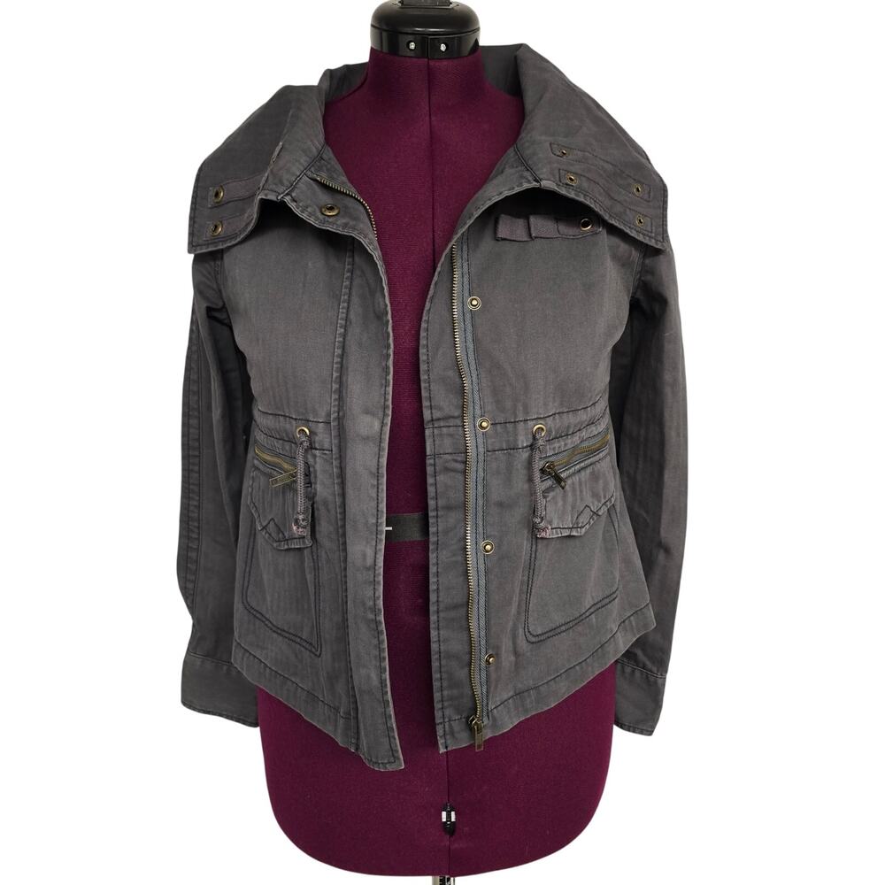 Women's Fossil Gray Full Zip Jacket with Pockets | Size XS